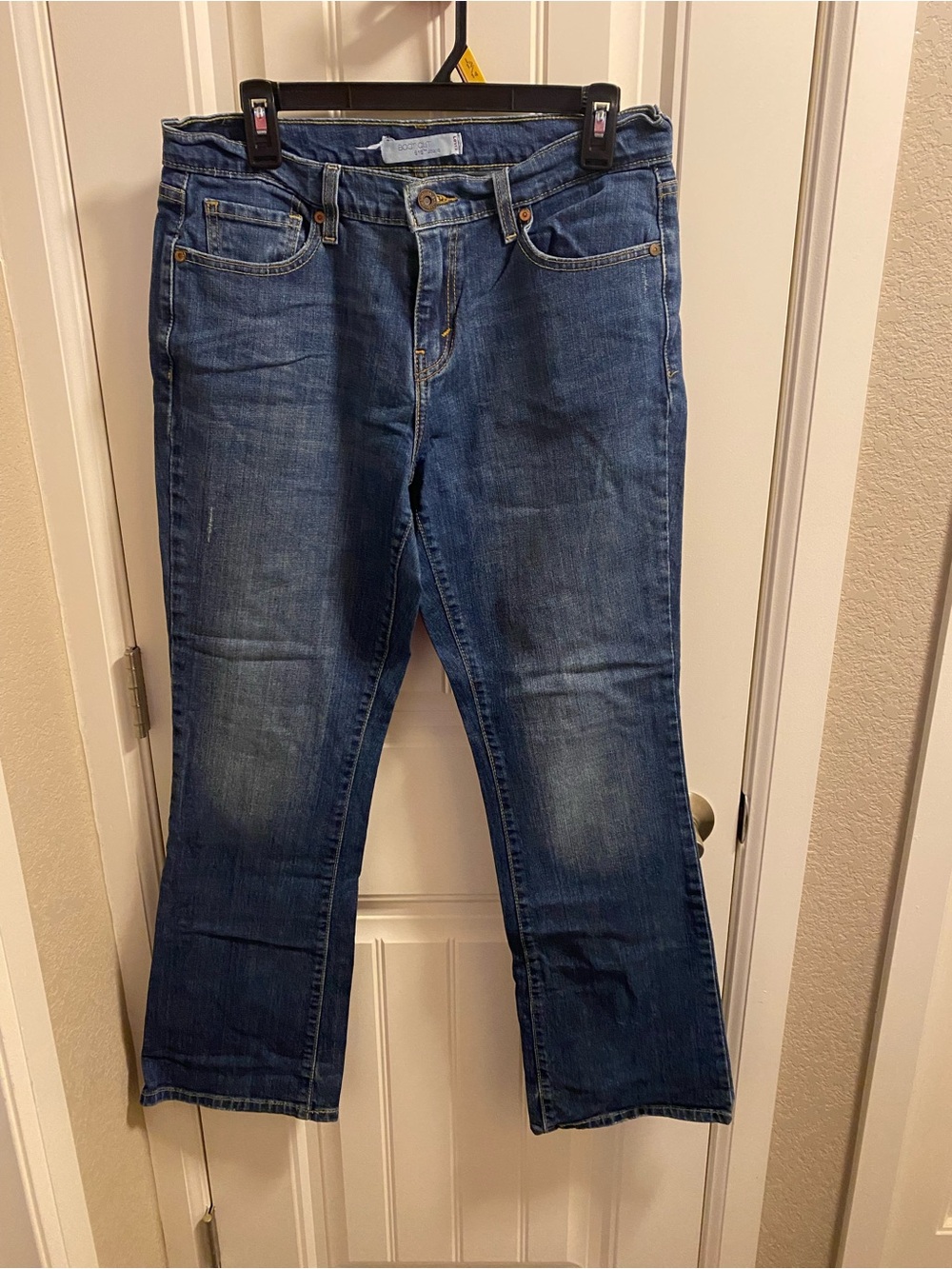 Levis 515 Jeans 10 M Stretch Blue Denim Boot Cut 10M Bootcut Flap Pockets